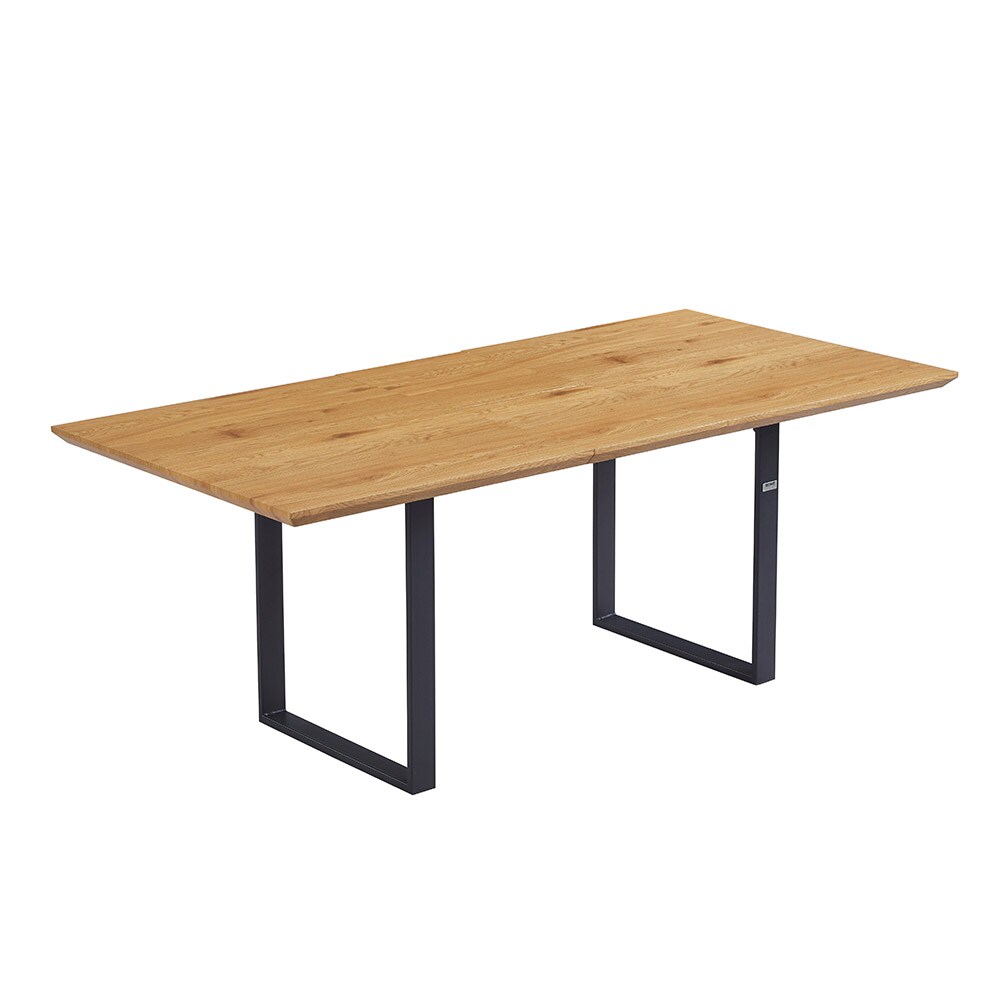 HOME DELUXE Esstisch Eckig Ausziehbar AVENCIA inkl. U-Fuß - 160 x 100 cm - versch. Ausführungen - Light Oak