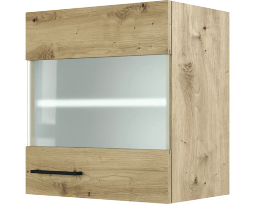Flex Well wandkast met glazen deur Cara BxDxH 50 x 32 x 54,8 cm eiken design mat gedemonteerd scharnier omkeerbaar (links of rechts te monteren)