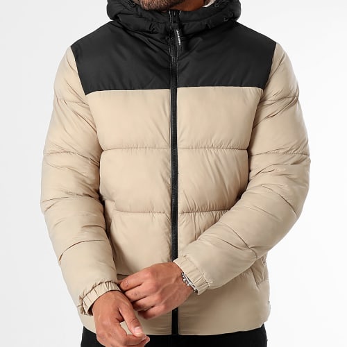 Doudoune Capuche Toby Beige Noir