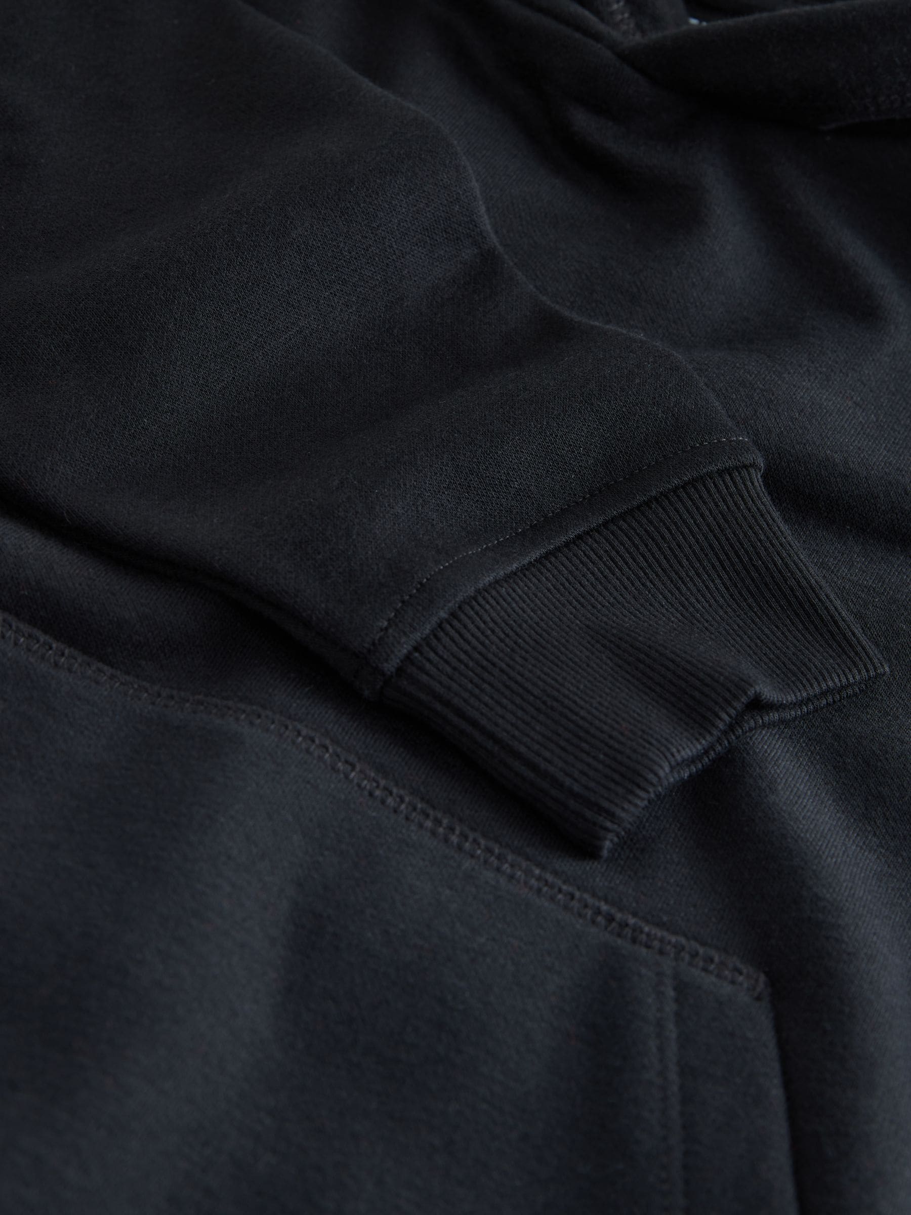 Zwart - Effen jersey hoodie (3-16 jr)