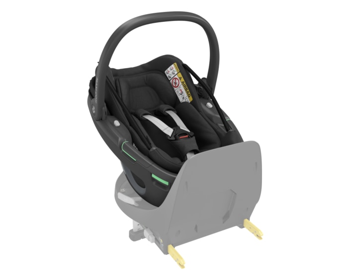 Coral 360 0 - 12 M  40 - 75 cm   0 - 12 kg    Intuitive FlexiSpin-Drehung mit nur einer Hand |    Der erste modulare Baby-Autositz |    Ultraleichtgewicht |    „Easy-in”-Gurt |