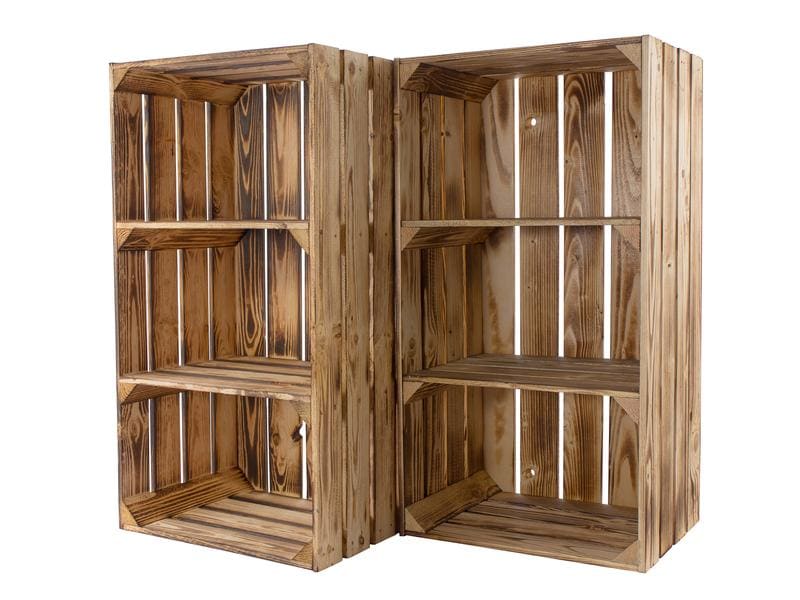 Holz Zollhaus Regal Vintage geflammt 40 x 75 cm Regal im Holzharassen Stil