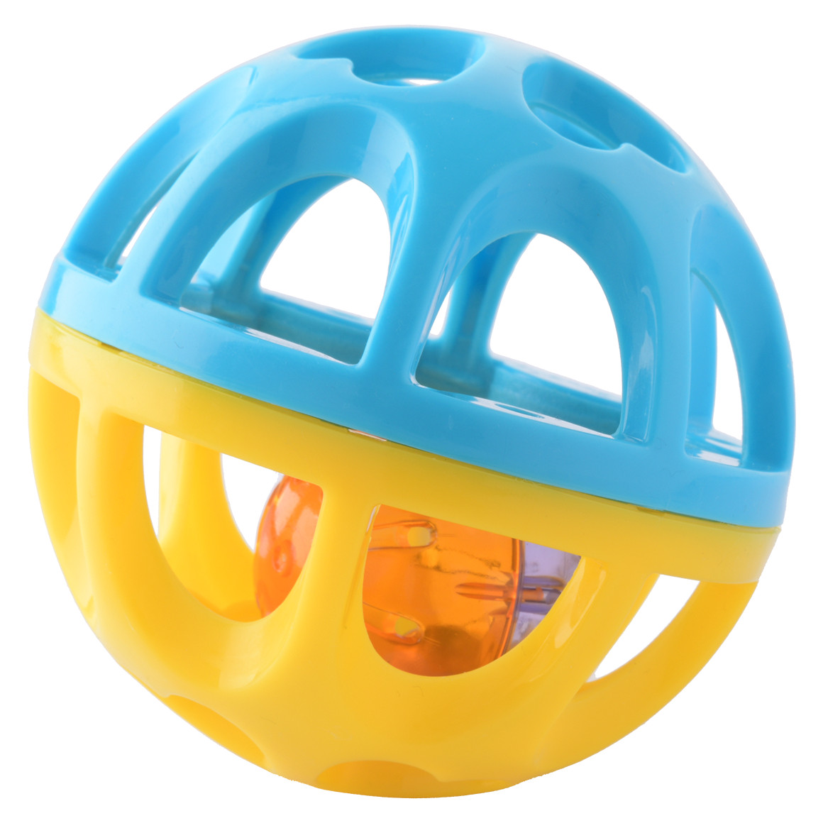 Topomini Baby Klangball mit Rassel gelb / hellblau