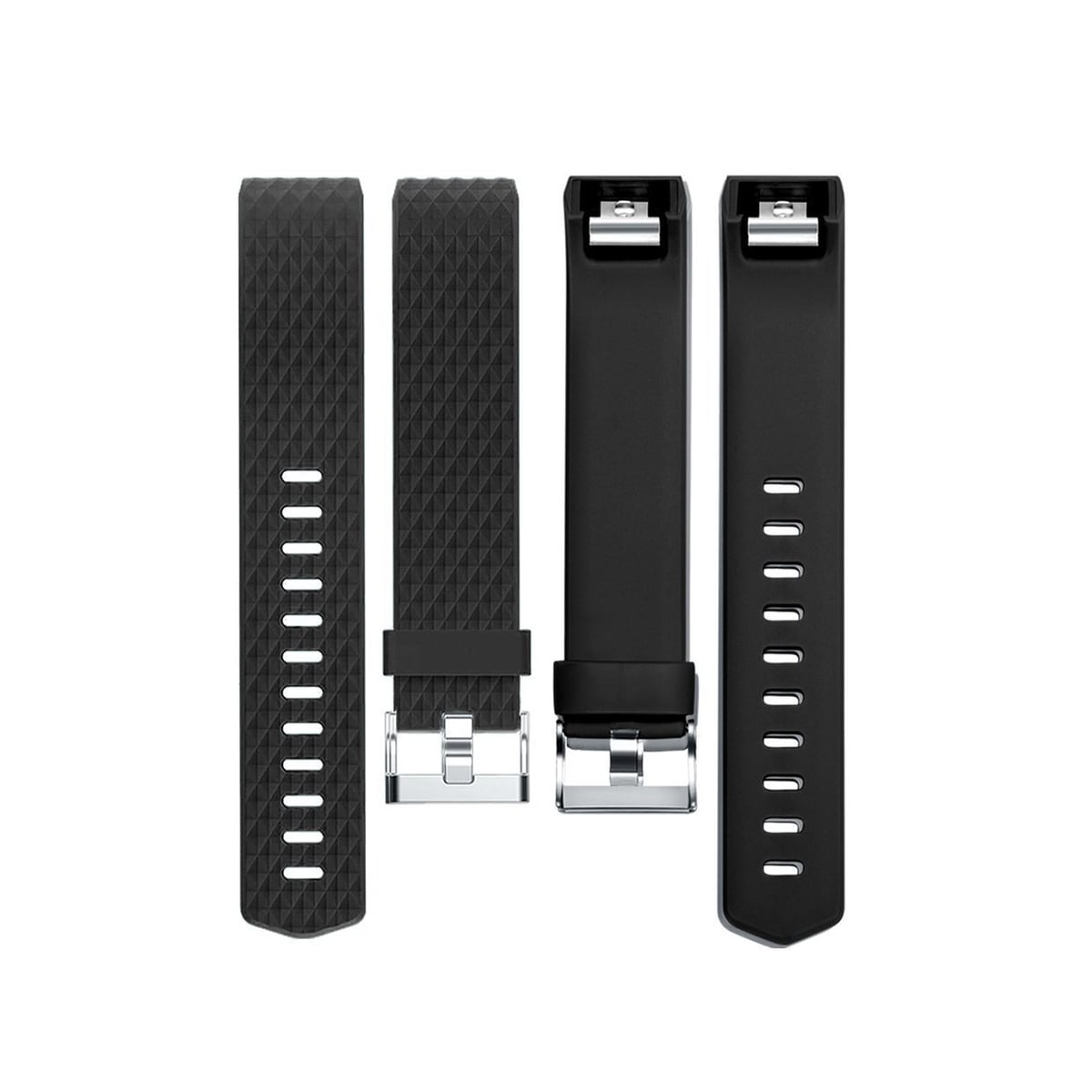Klokkereim til Fitbit Charge 2 i svart silikon (L)