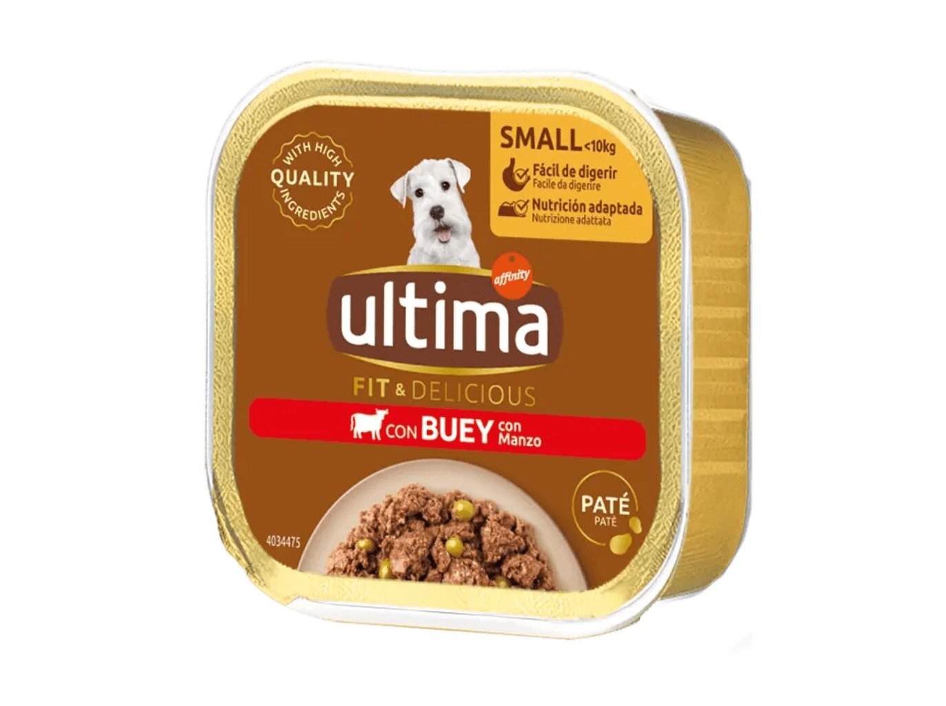 COMIDA HÚMIDA PARA CÃO ULTIMA MINI FIT & DELICIOUS VACA 150G