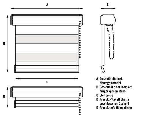 Gardinia EasyFix dubbel rolgordijn, zonder boren, ruitmotief, antraciet, 45x150 cm, inclusief klembeugels