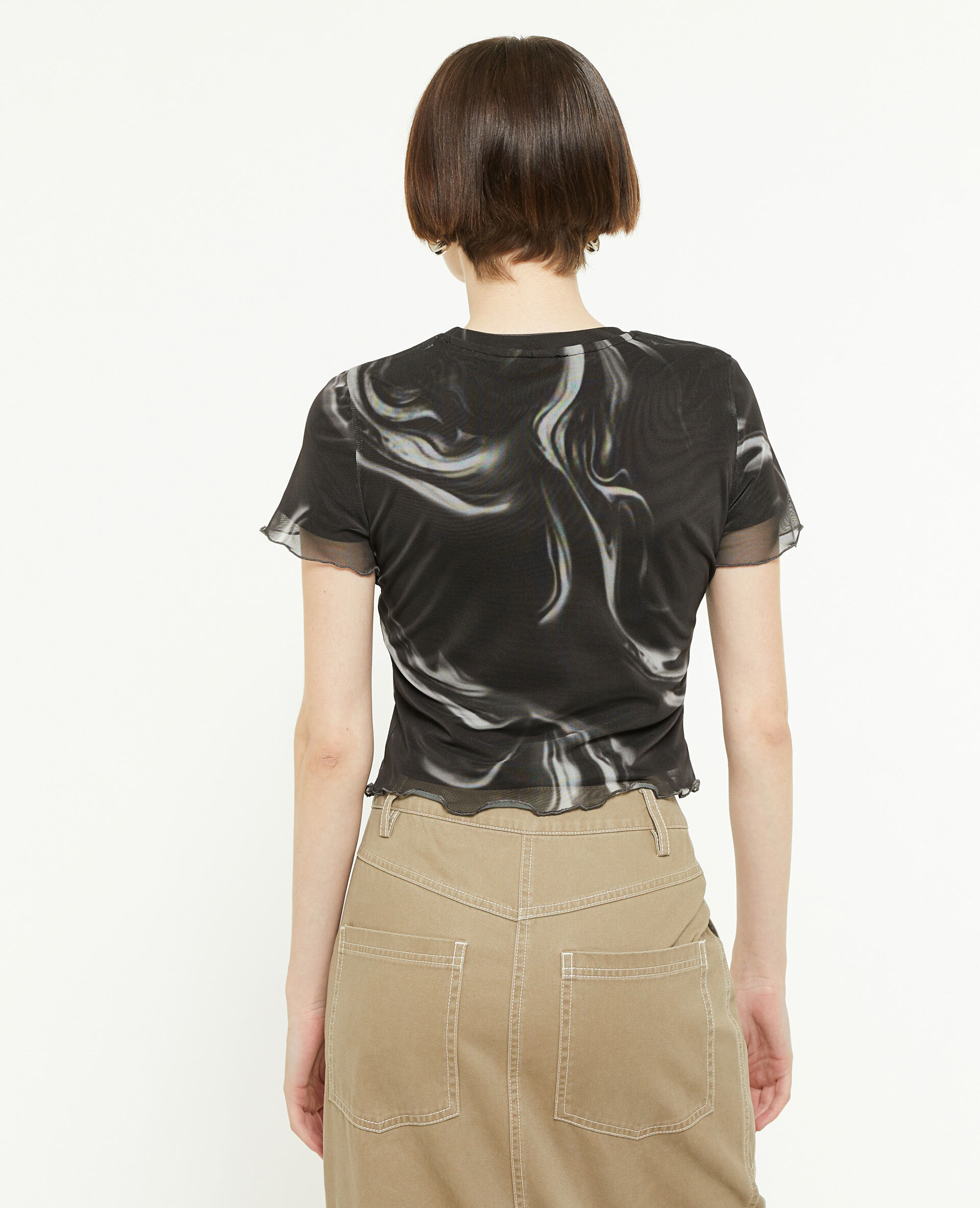 Top court en tulle - Noir