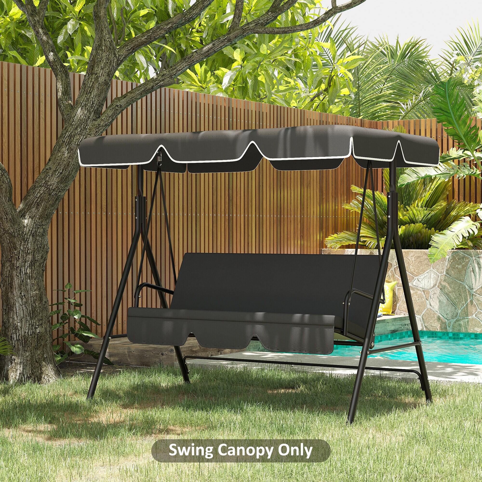 Outsunny Ersatzdach für 3-Sitzer Hollywoodschaukel grau 156L x 117B x 15H cm