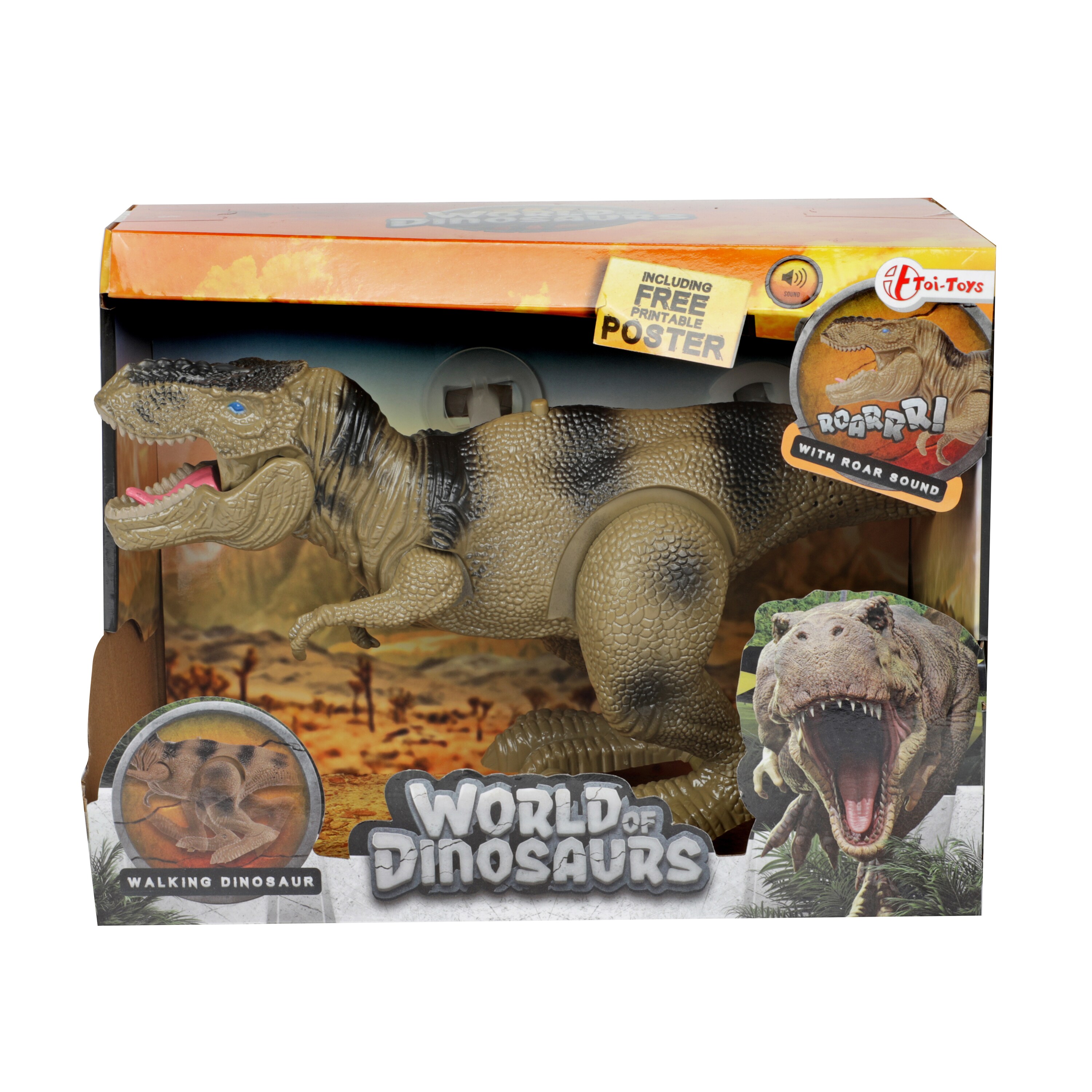 Toi-Toys 31510A - World of Dinosaurs - Dino T-Rex (laufend, mit Ton) Dinosaurier Walking Sound