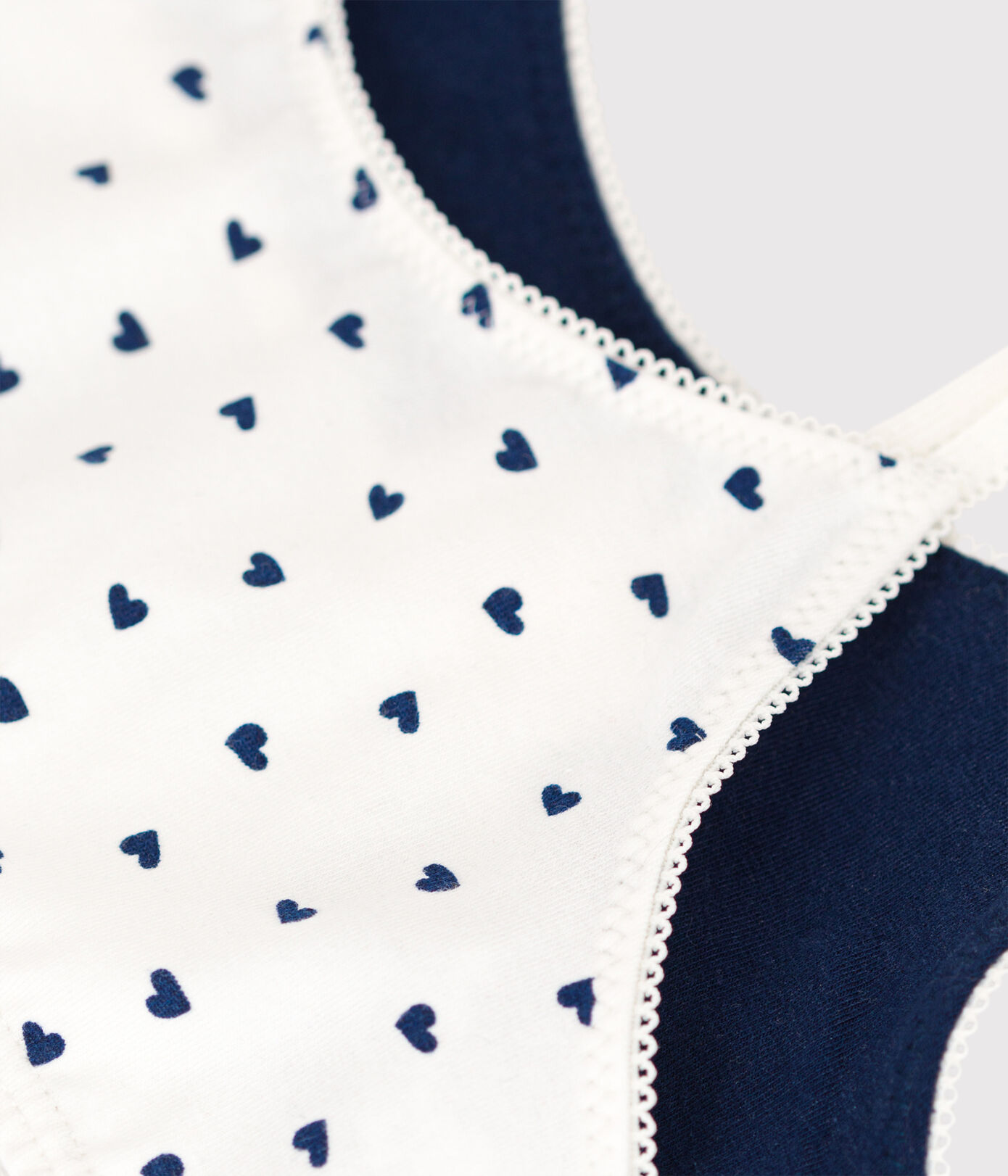 Lot de 2 brassières coeur fille en coton et élasthanne