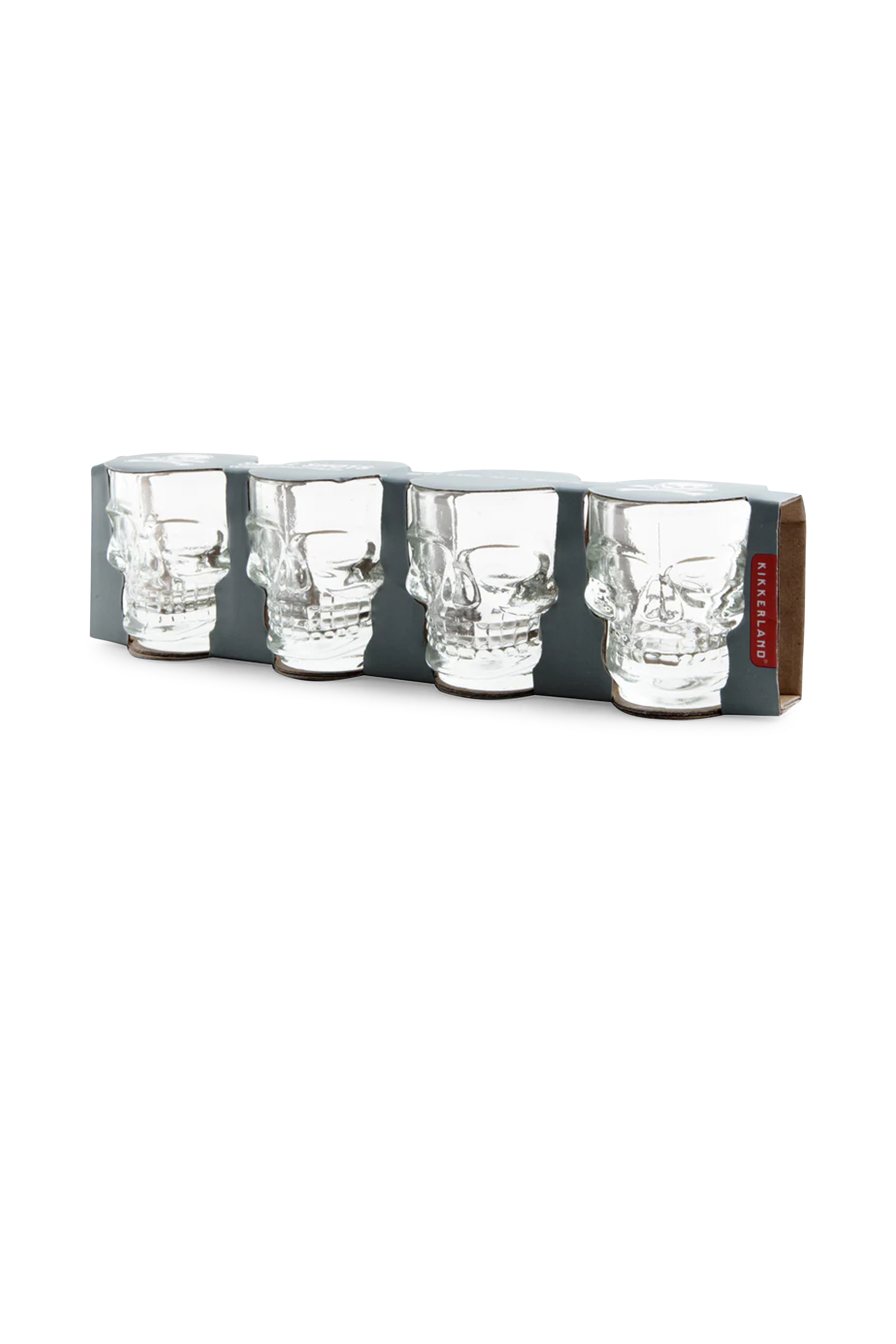 KIKKERLAND Lot de 4 verres à shot skull shot glasses Multicolore