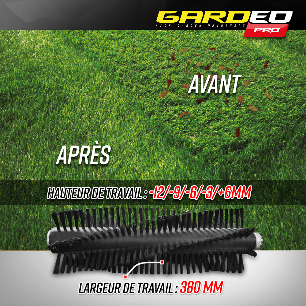 Balayeuse pour gazon synthétique sur batterie - 2 x 20v - 4ah - gardeo pro
