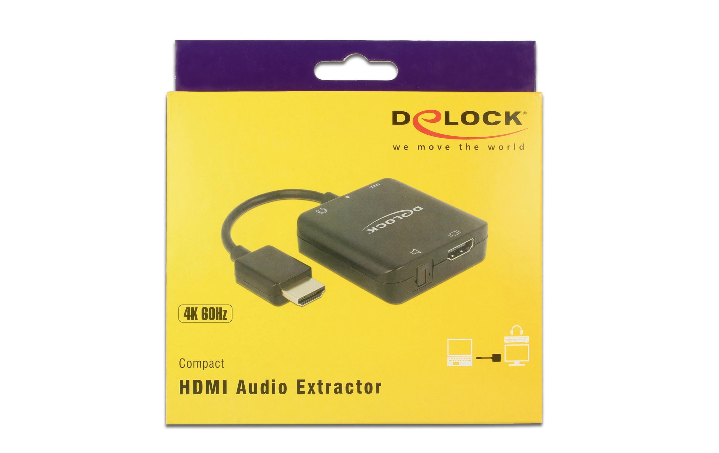 Audio Extraktor HDMI 5.1 4K, 60HzDelock HDMI Audio Extractor 4K 60 Hz kompakt