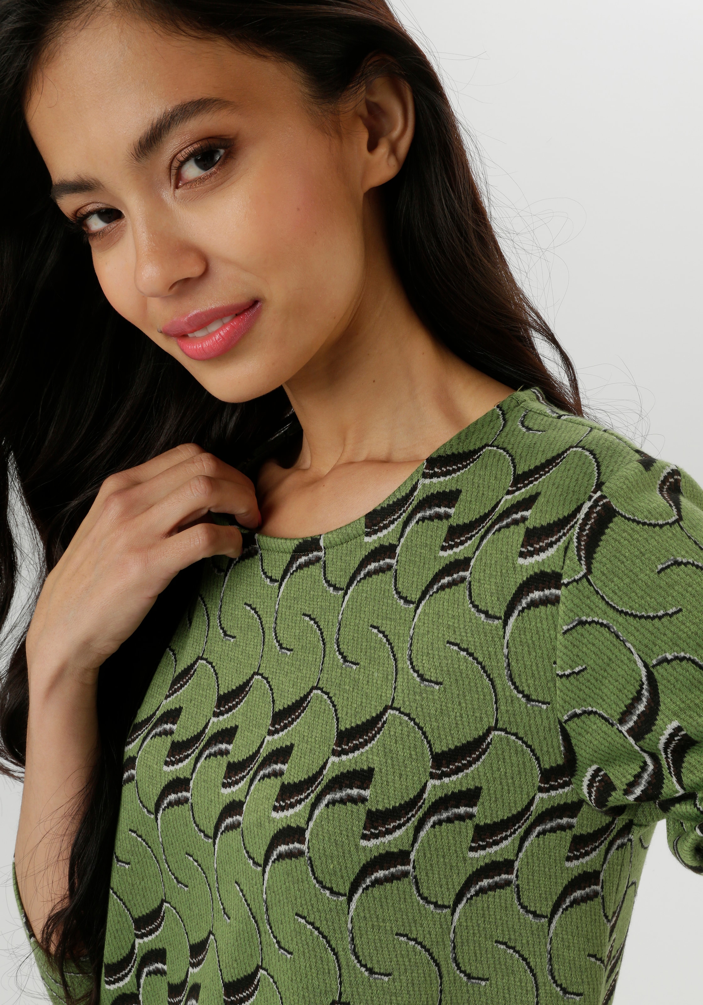 Aniston SELECTED Jerseykleid mit trendiger Jaquardmusterung - NEUE KOLLEKTION