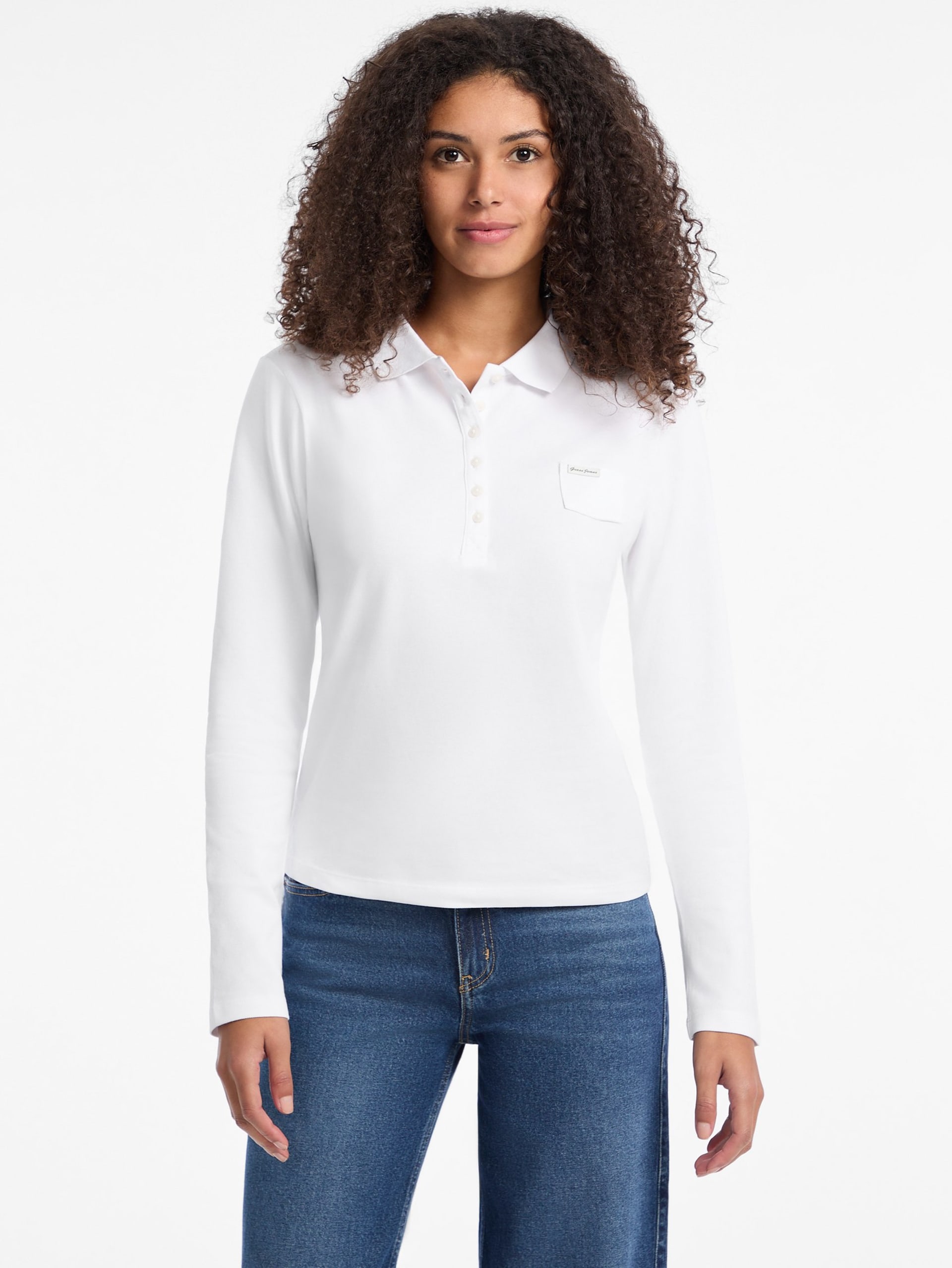 Camisa polo slim de manga comprida