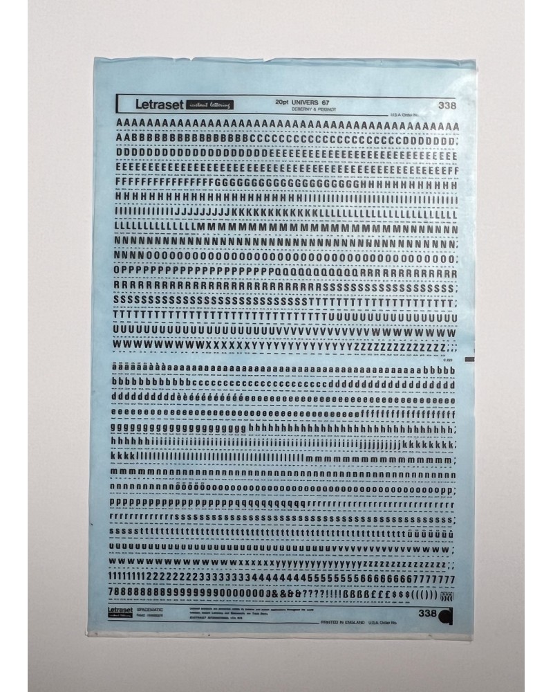 Letraset 338 - UNIVERS 67 -20pt