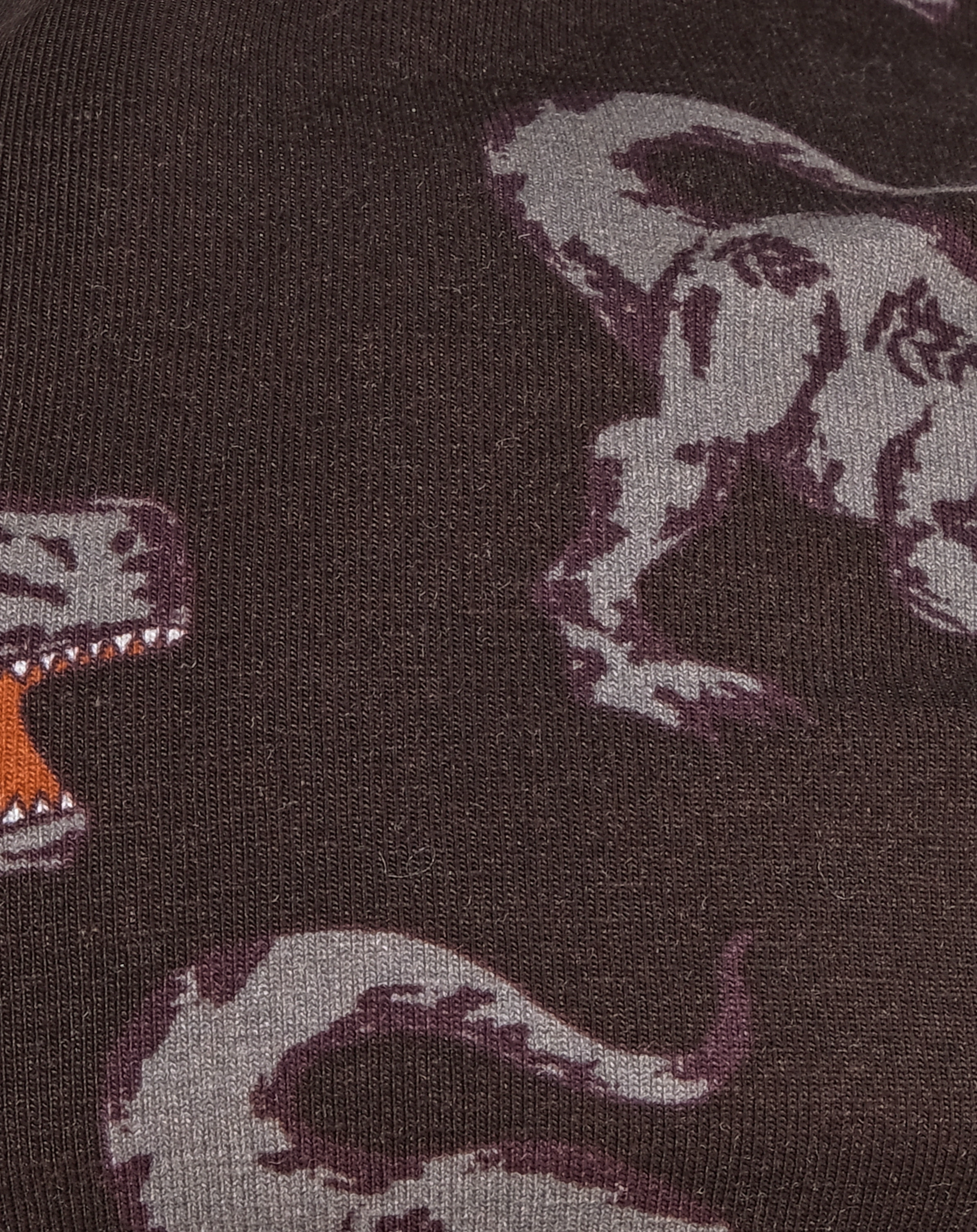 Wende-Beanie DINO gefüttert in carbon melange/cherry brown
