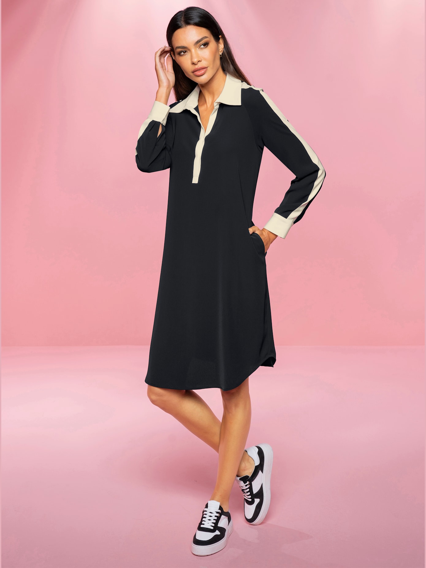 Robe-chemisier jolis contrastes