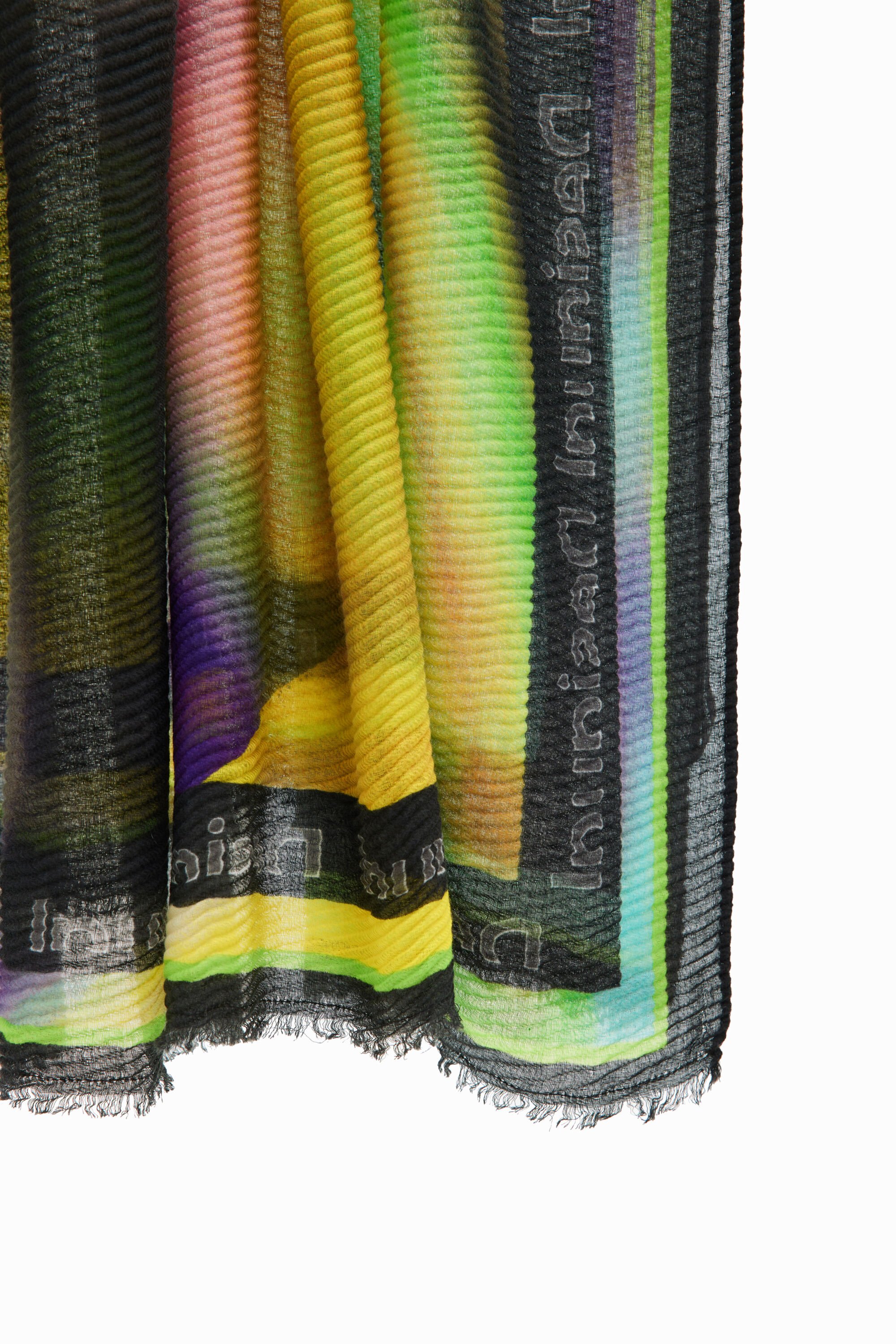 Foulard rectangulaire plissé tie and dye