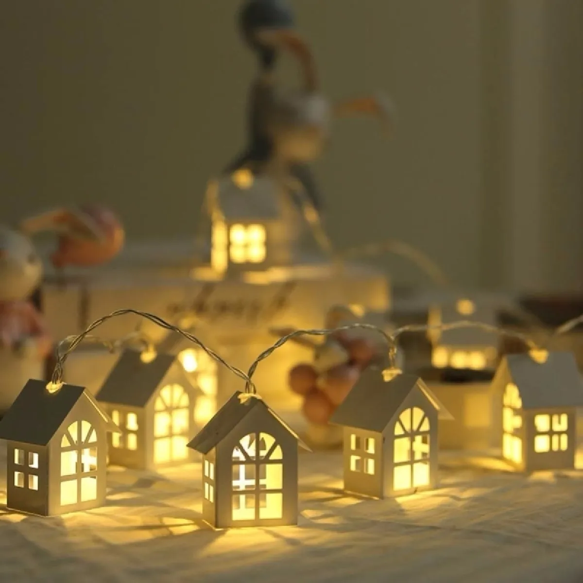 Wewoo Guirlande LED 1.2m Maison Bois