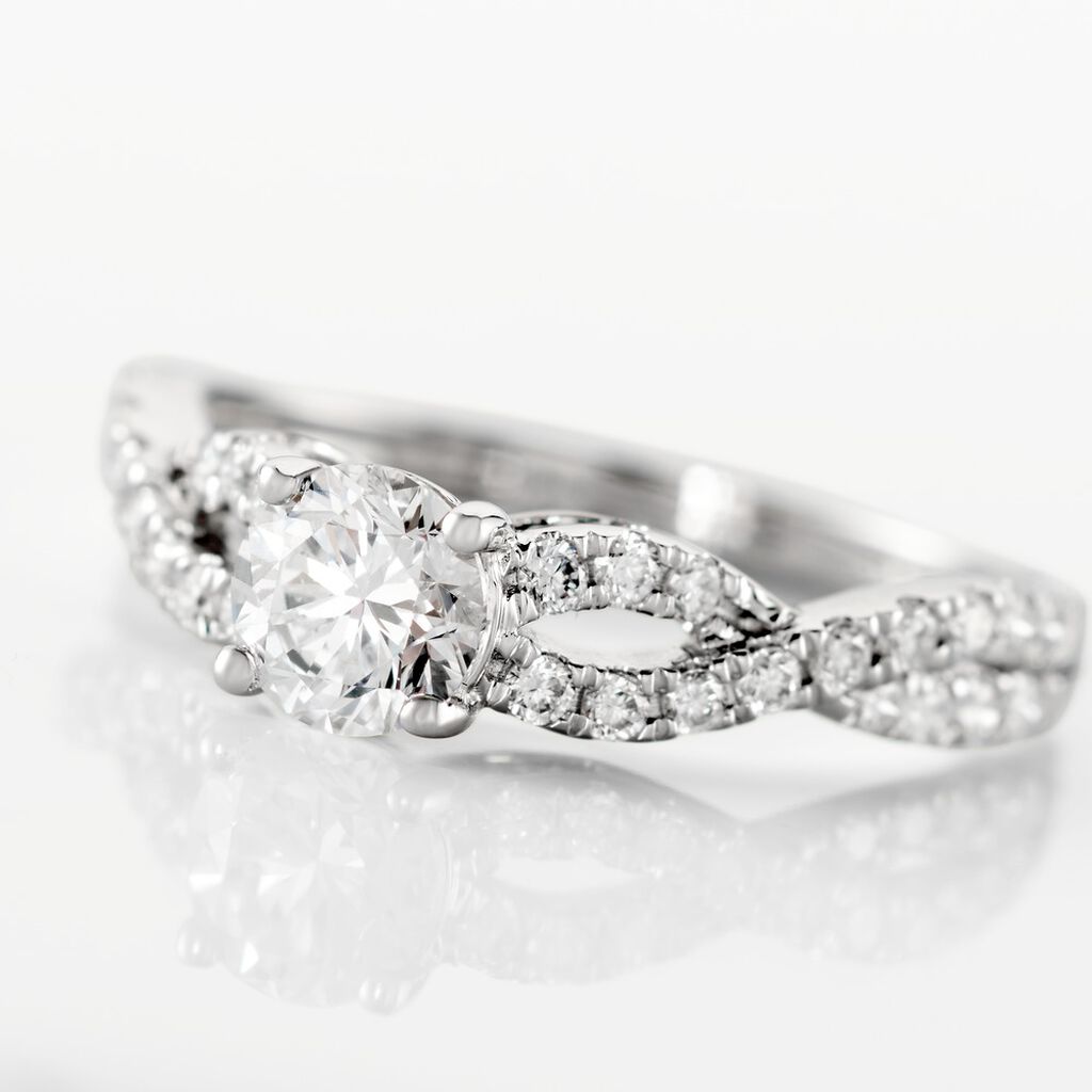 Bague Solitaire Or Blanc Nerida Diamants Synthétiques