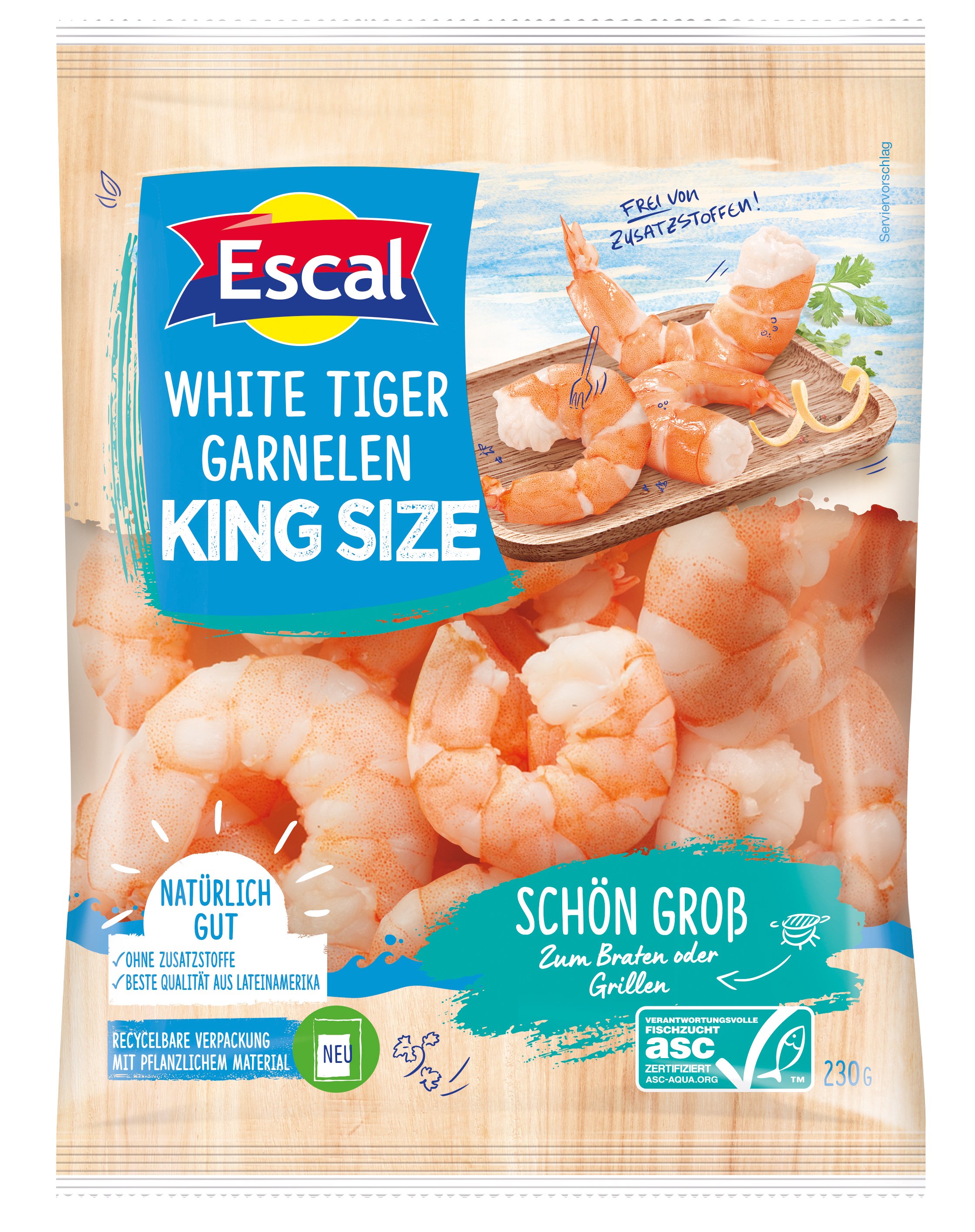 Escal White Tiger Garnelen King Size