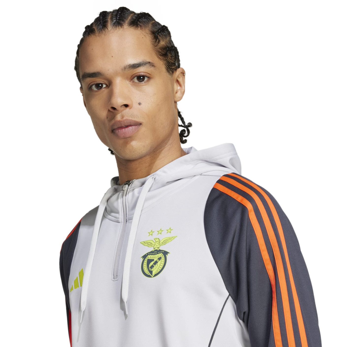 Adidas Benfica Track Hoodie 2024-2025 Lichtgrijs Grijs Felgeel