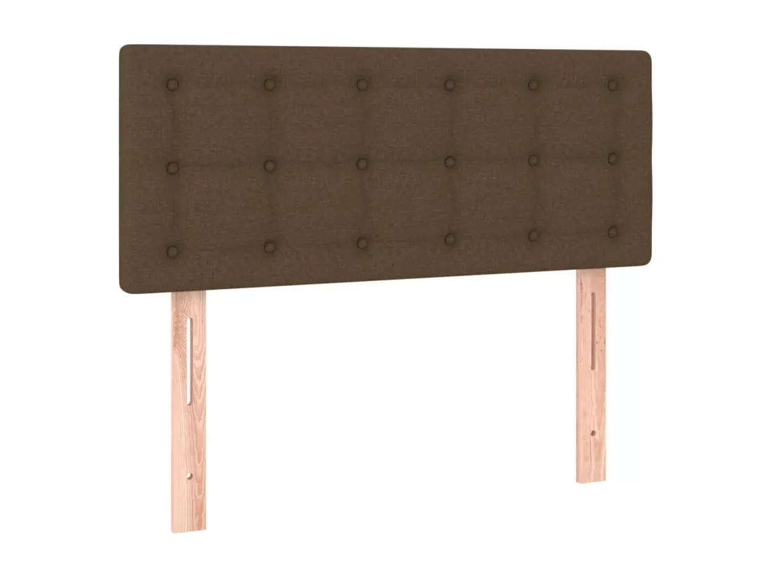 Sommier tapissier et matelas et LED Marron foncé 90x190cm Tissu