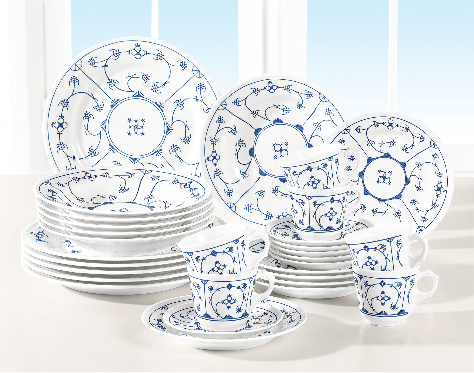 KAHLA Suppenteller TRADITION BLAU SAKS weiß/ blau
