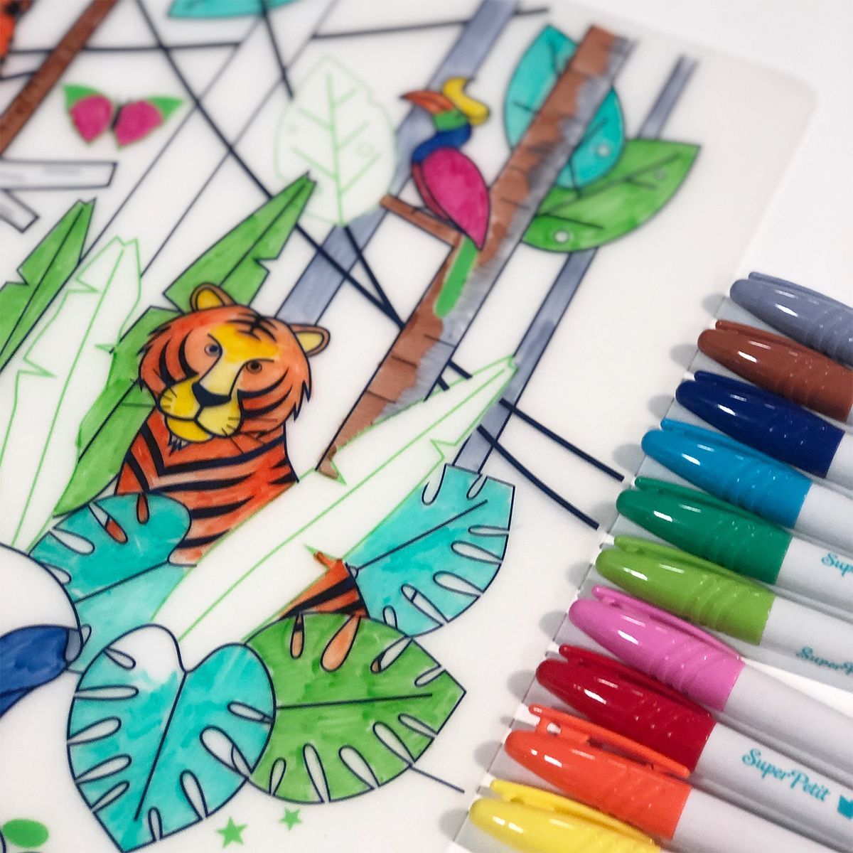 Set de table en silicone à colorier Jungle Super Petit