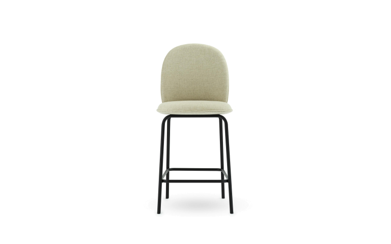 Normann Copenhagen Ace barkruk 65 zwart gepoedercoat onderstel Main Line Flax