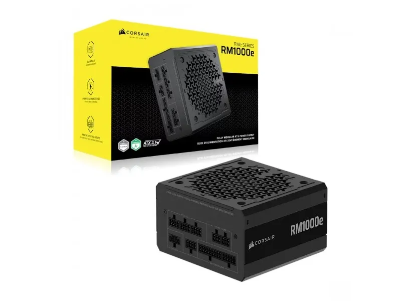 CORSAIR RMe Series RM1000e - Strømforsyning (intern) - ATX 3.1 - 80 PLUS Gold - AC 100-240 V - 1000 Watt - Europa