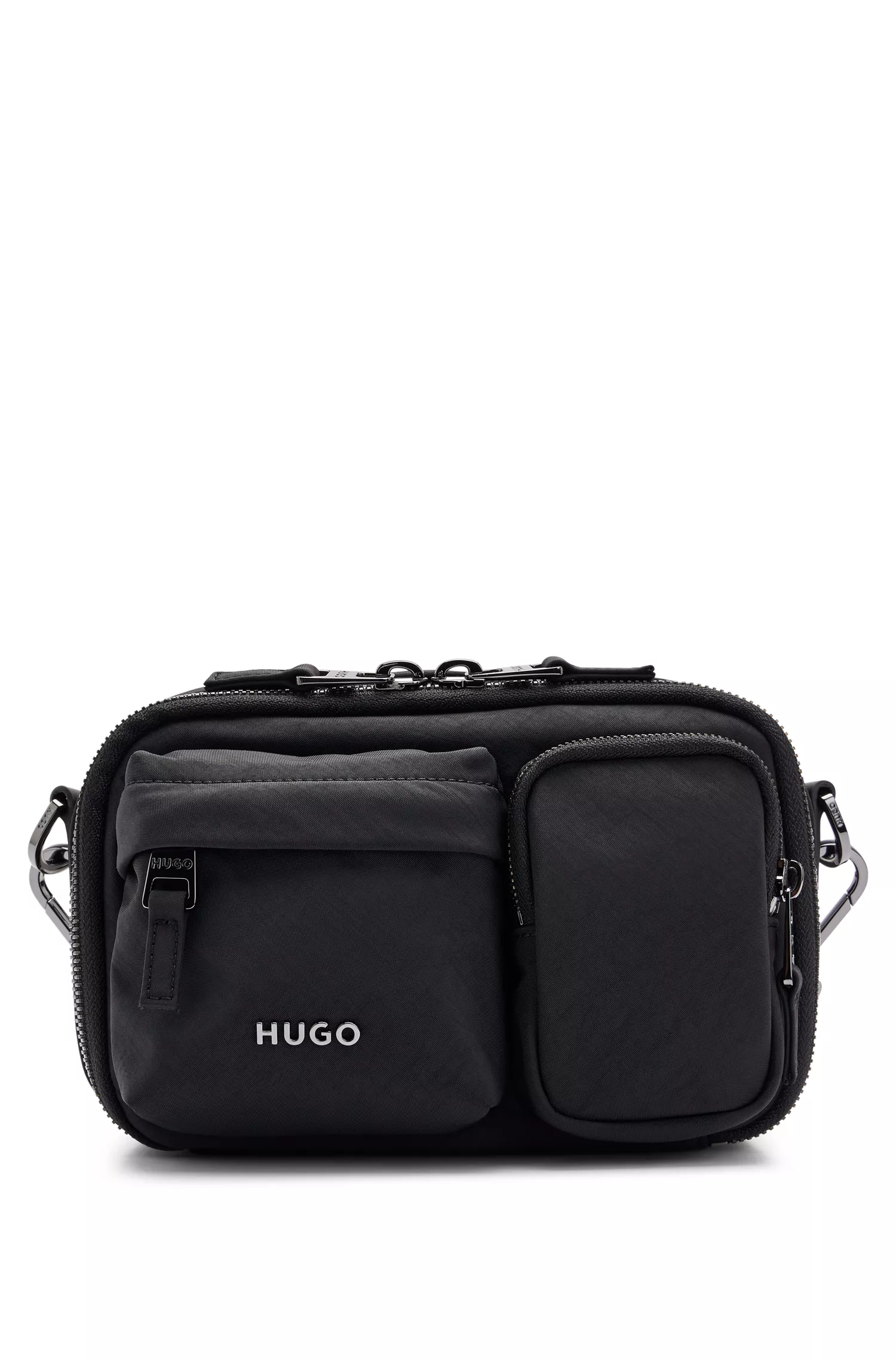 Bolsa transversal HUGO vermelha com alça ajustável personalizada.