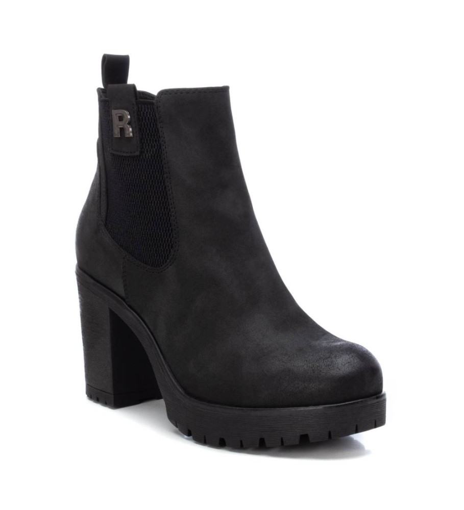 Botas de cano curto Refresh 171264 pretas - Altura do salto: 8 cm -