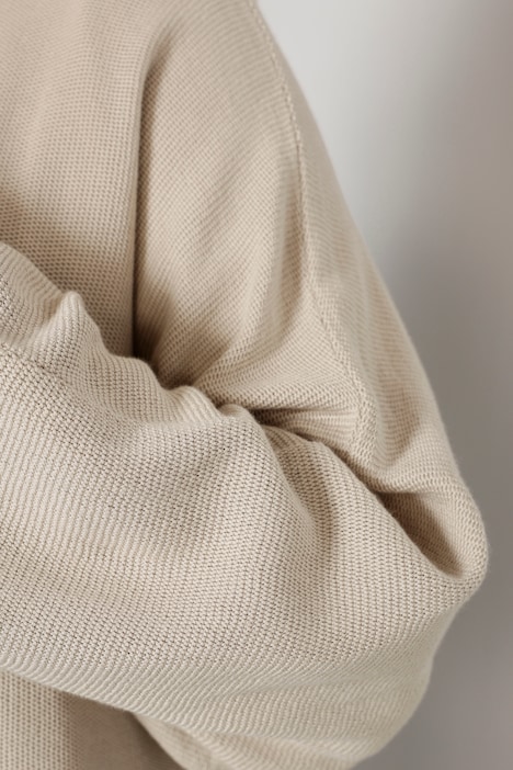 Strickjacke, offene Form, Strukturstrick, Langarm