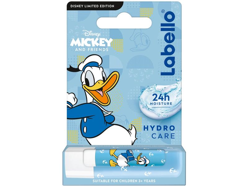 LABELLO Disney Donald Duck Hydro Care 4.8 g Lippenpflegestift spendet 24-Stunden-Pflege und Feuchtigkeit