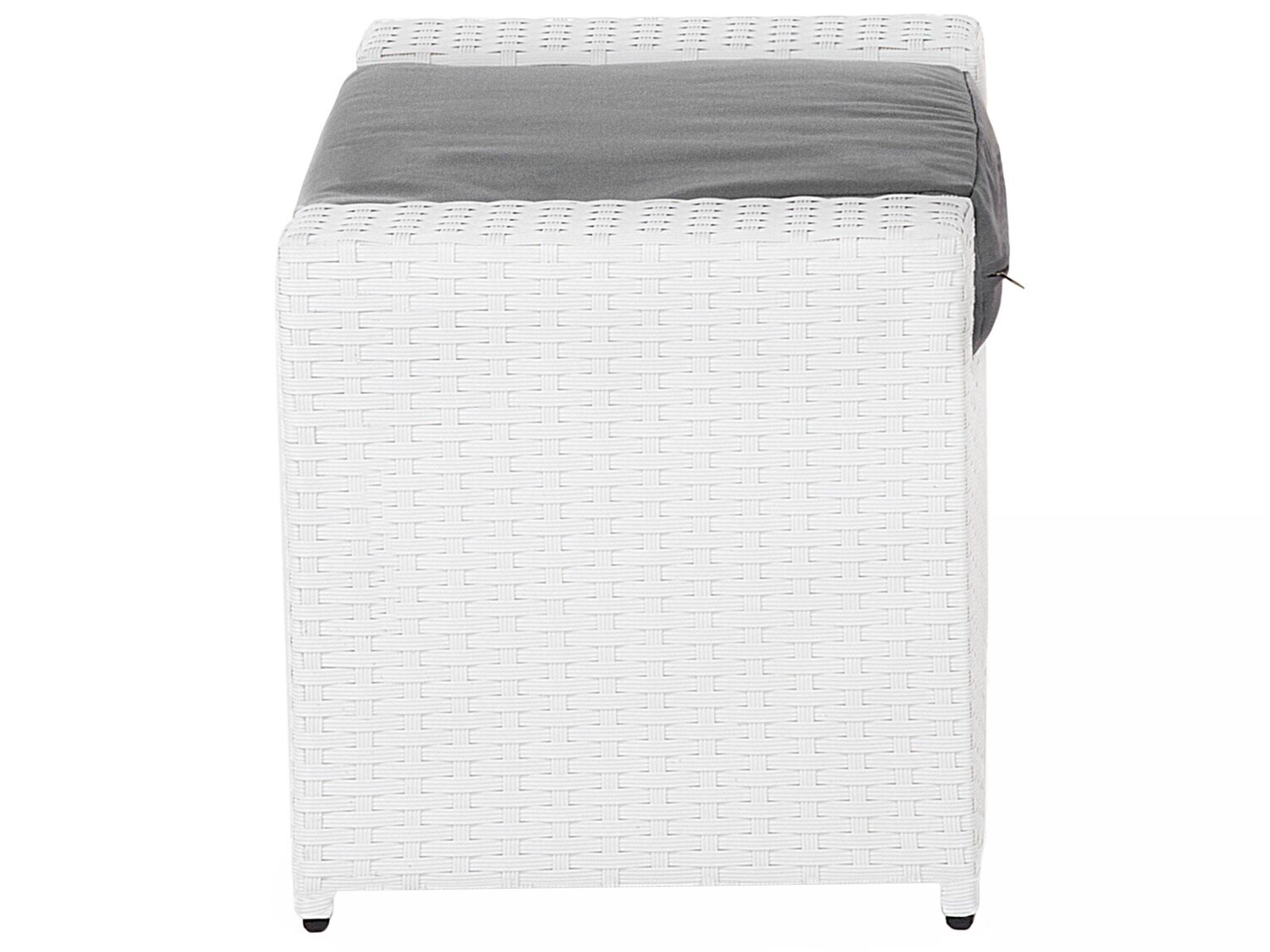 Loungeset met tafel en ottomaan 6-zits ROMA PE rotan Wit