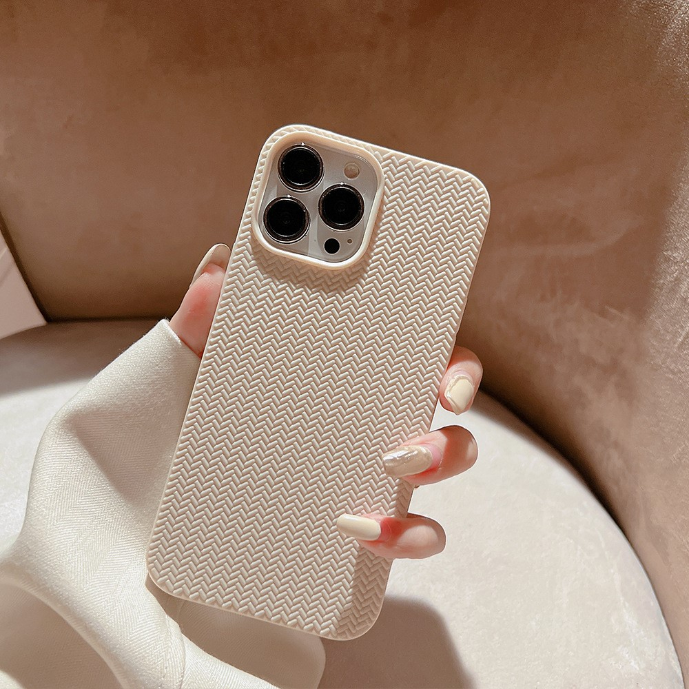 iPhone 13 Pro Gummi Case Schutzhülle Chevron Design - Beige