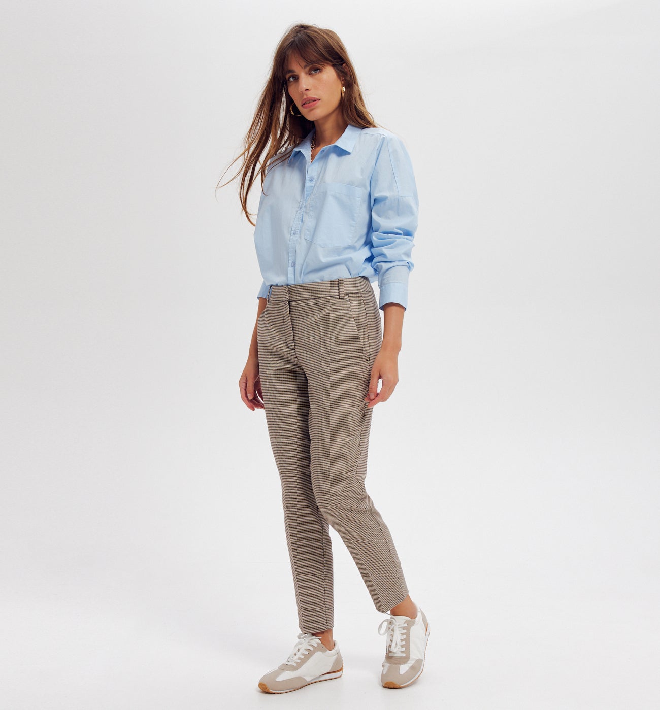 Pantalon cigarette Femme - Carreaux multicolores