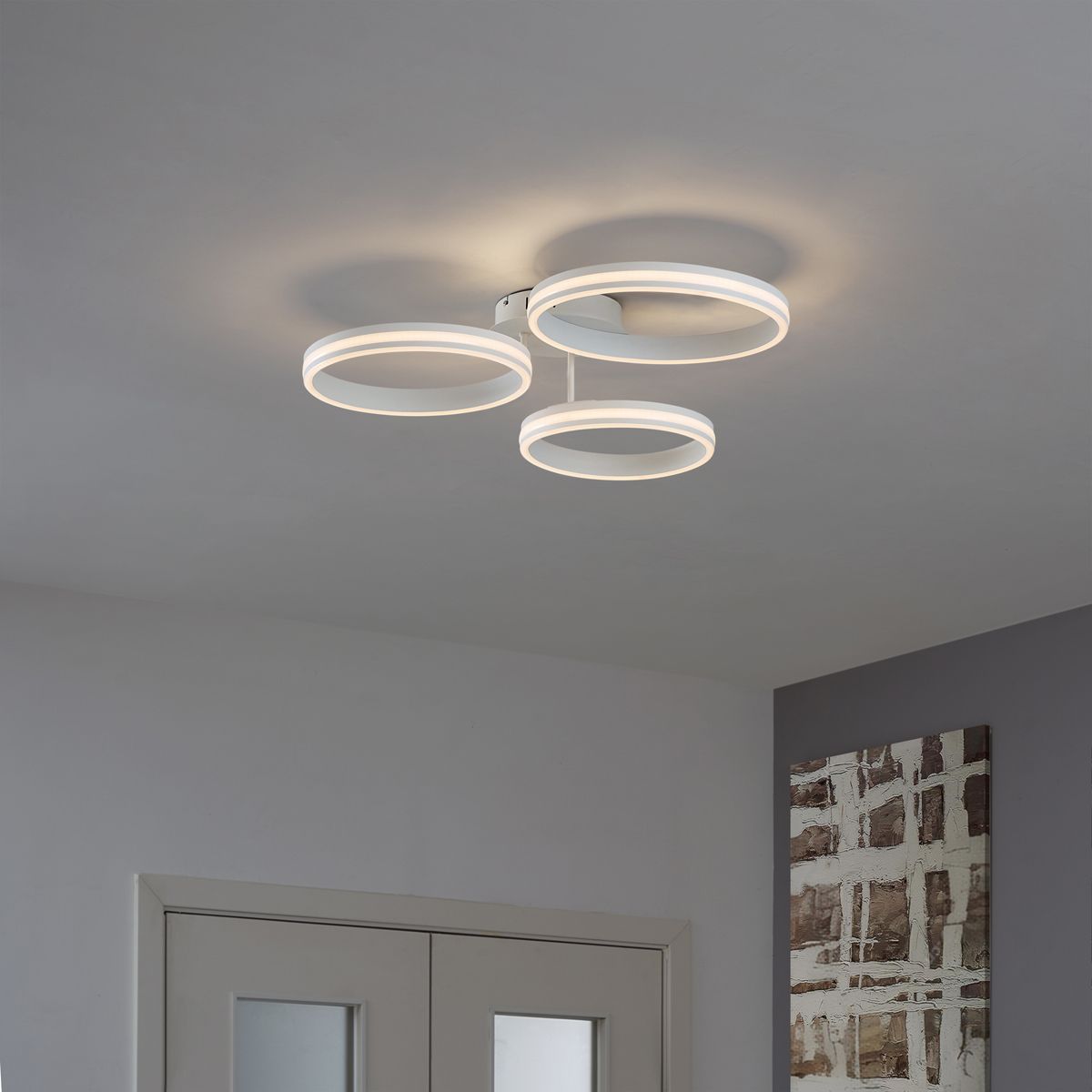 Plafondlamp wit incl. LED 3-staps dimbaar 3-lichts - Navara