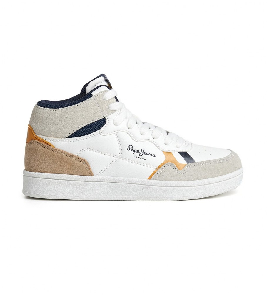 Tênis Pepe Jeans Player Britboot de couro branco