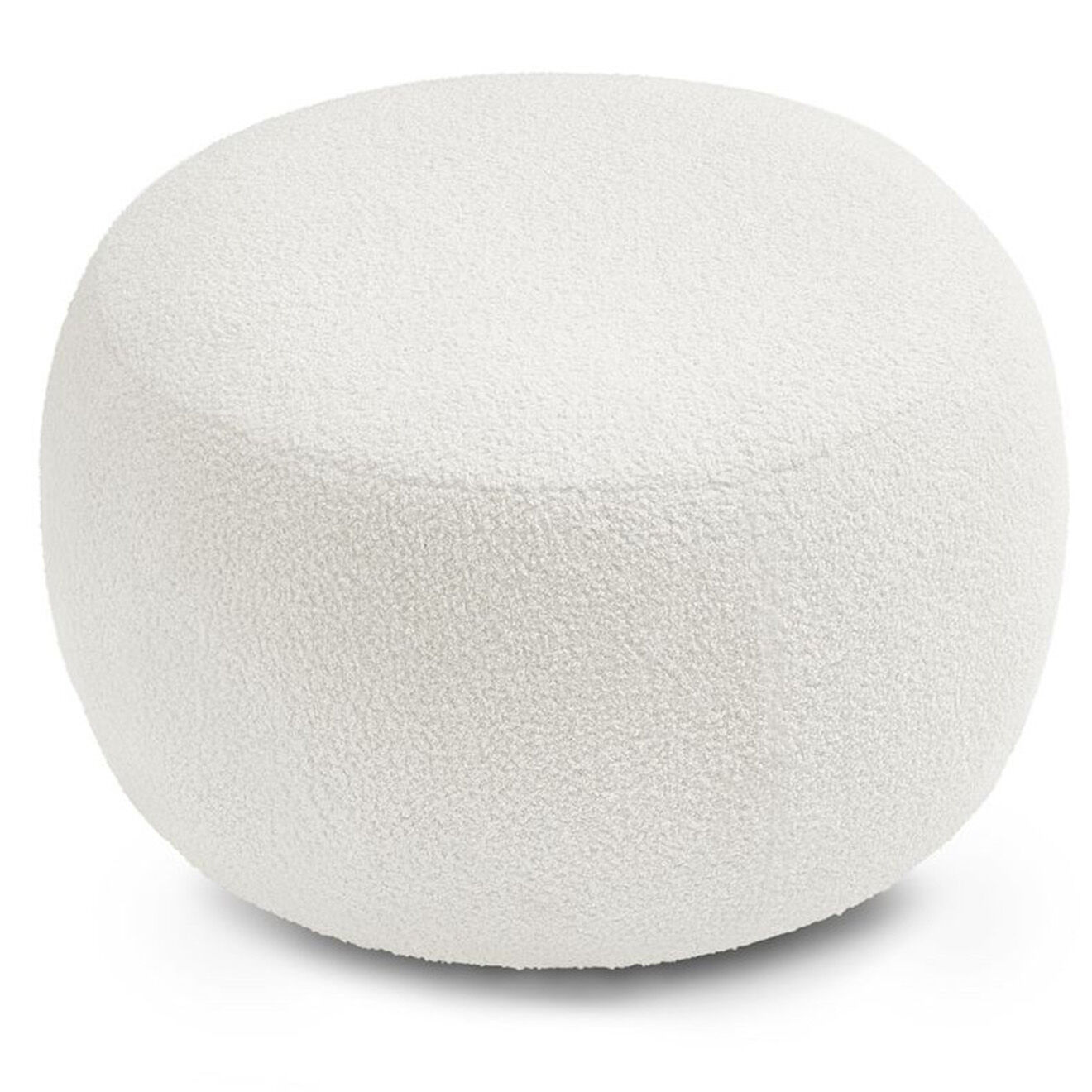 Bobochic Pouf velours bouclette rond Envy blanc - D.69x44 cm