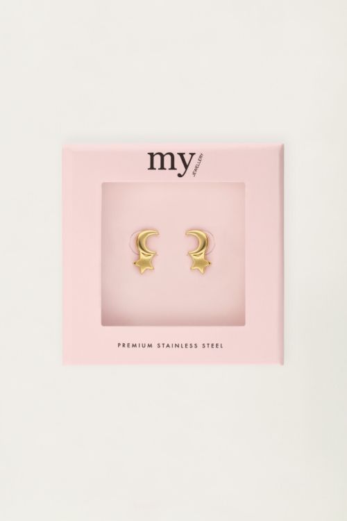 Studs met mini maan en ster