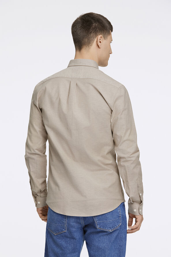 Lindbergh Oxford superflex shirt L/S Lt stone mix