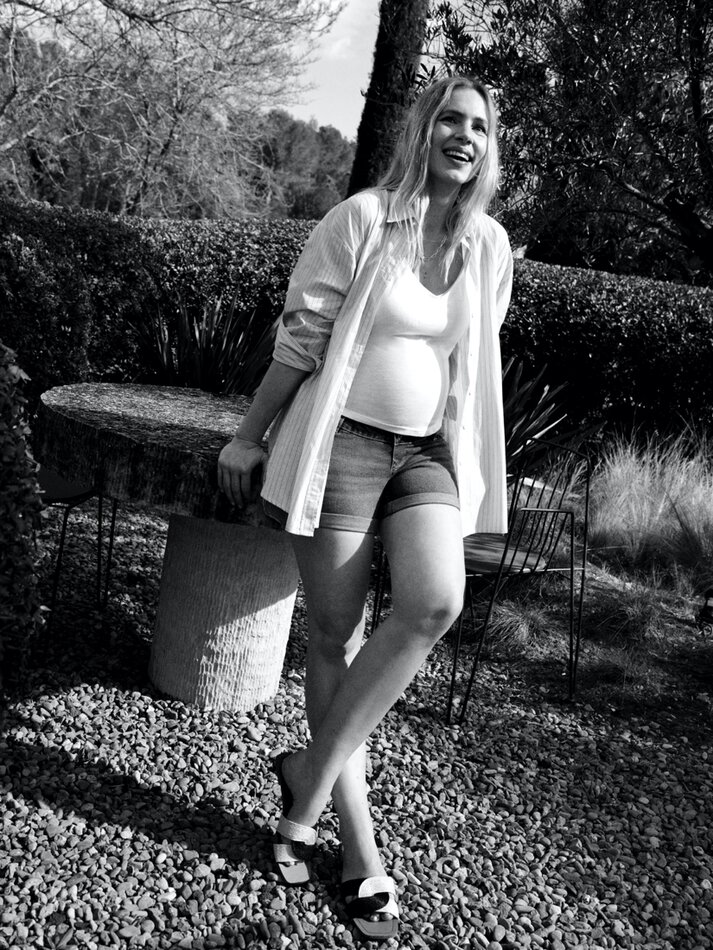 Shorts jeans para gestantes - Azul escuro