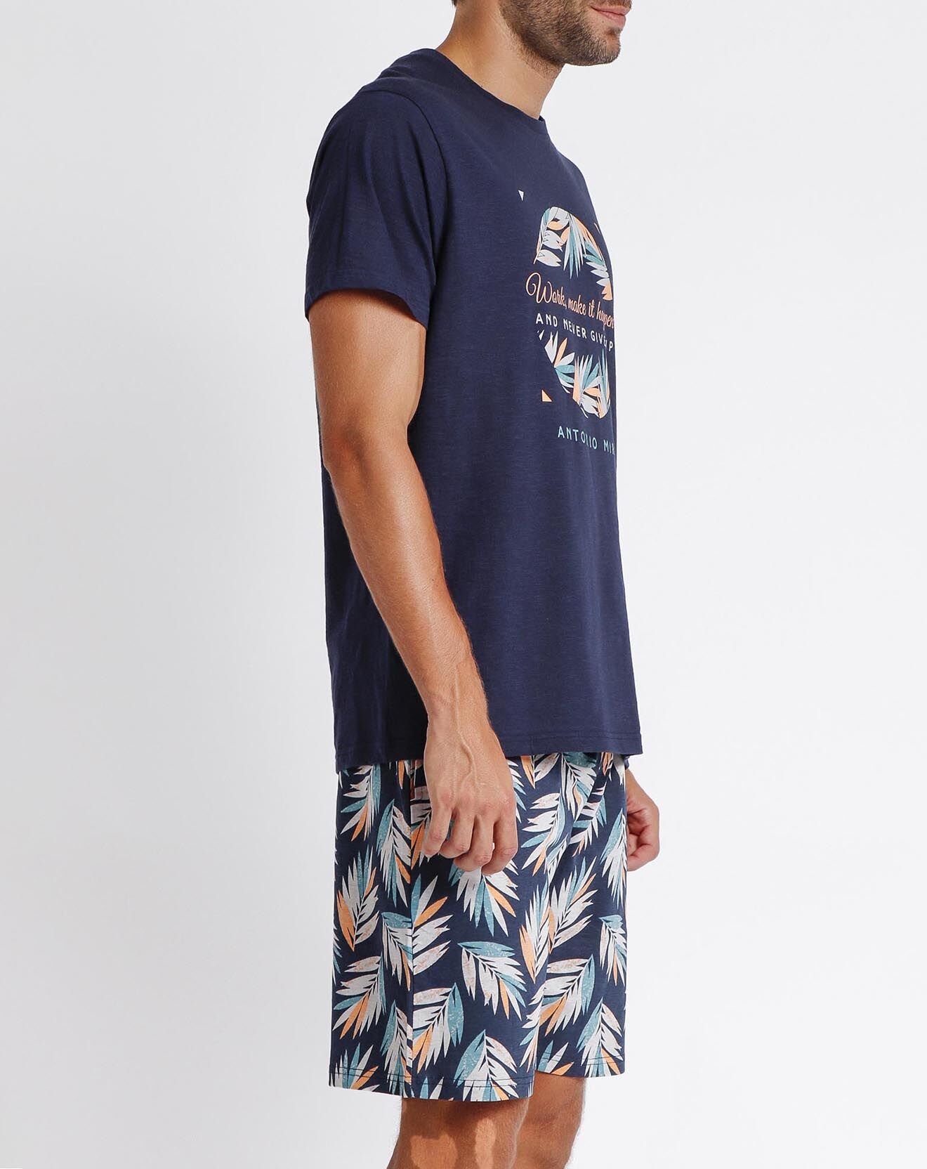 Antonio Miro Pyjama T-Shirt & Short Léandre bleu