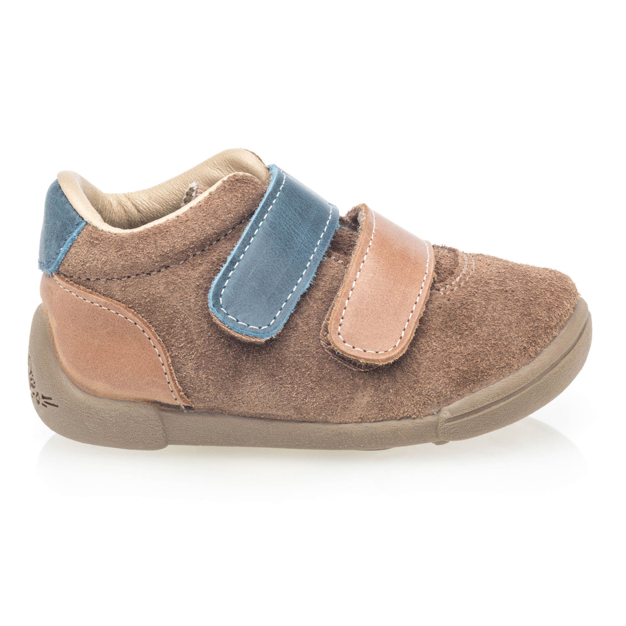 Baskets hautes Bébé garçon en cuir cognac