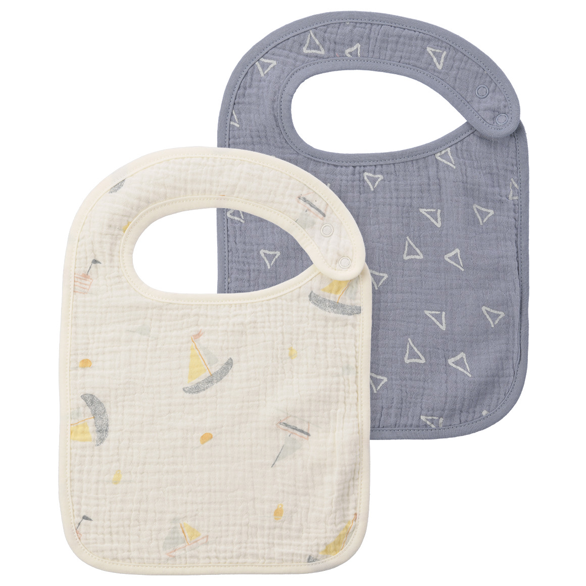 Topomini 2 Musselin-Lätzchen mit Allover-Print grau / creme