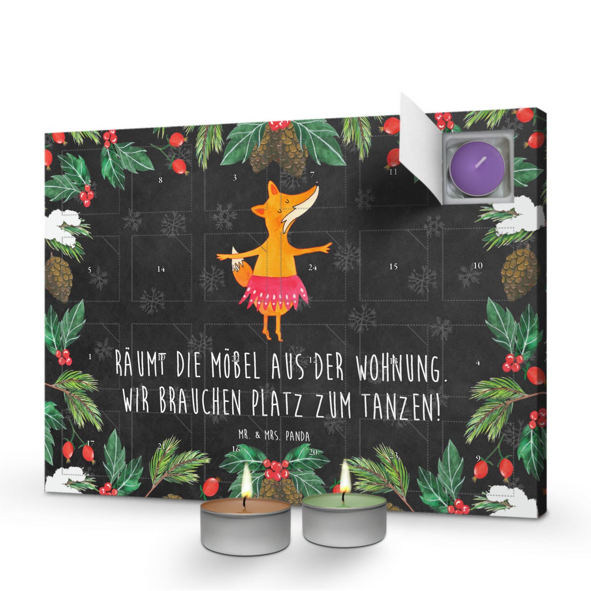 Mr. & Mrs. Panda Geurkaars Adventskalender Fox Ballerina - Zwart