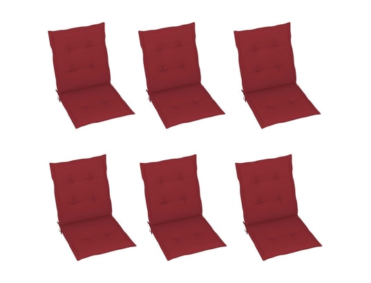 VIDAXL - Galette de chaise Coussins de chaise de jardin 6 pcs rouge bordeaux 100x50x4 c...